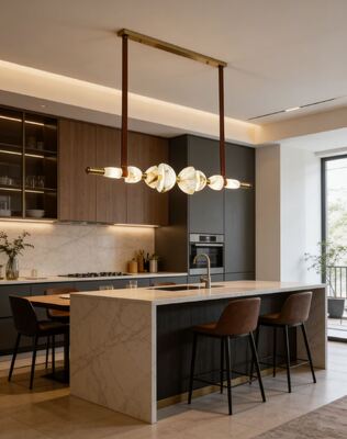 Lamp designer di lusso nordico in ottone e alabastro per ristorante, isola, bar, sala da tè, studio, creativa