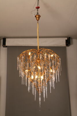 Lampadario di cristallo di grandi dimensioni a più livelli Lampadario a sospensione Grand Foyer Illuminazione a soffitto per sala da ballo di hotel di lusso