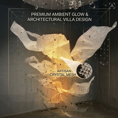 Lampadario LED in cristallo personalizzato per foyer d'hotel, illuminazione a sospensione per grande atrio, decorazione di lusso per ville e club