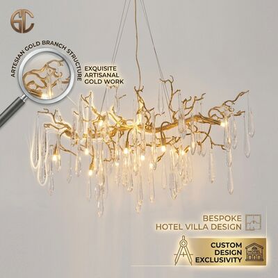 Custom Spiral Helix Crystal Chandelier Gold Finish Hotel Atrium Villa Stairwell Club Luxury Pendant