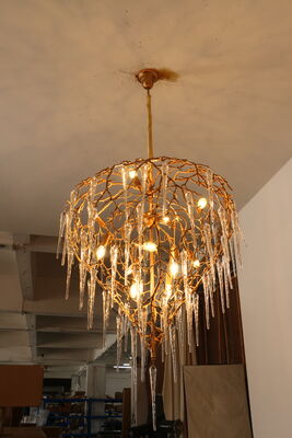 Lampadario a nastro in cristallo Villa Lampadario a sospensione personalizzato in stile europeo Copertura LED 220V-240V 10-20m2