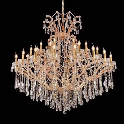 Custom Size Crystal Candlestick Chandelier Gold Frame LED for Private Yachts Clubs